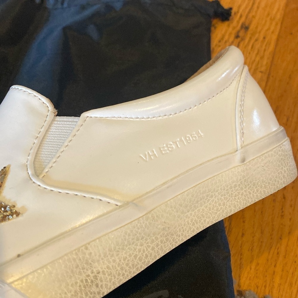 NWT Vintage Havana "Lorren" White Gold Star Slip On Sneakers Size 7 - Picture 3 of 8
